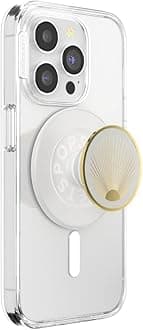 Pop Sockets Round Smartphone Grip MagSafe Compatible, Adapter Ring Included, Smartphone Holder, Wireless Charging Compatible, Enamel Radiant White