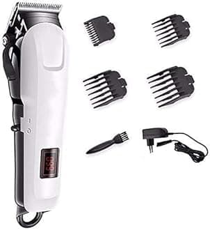 Pet's Dog Cat Trimmer KM-809A And Electric Hair Clipper White & Black Rechargeable Professional Electric Hair Clipper and Hair Trimmer, 120-Minute Run Time for The Razor
