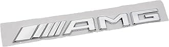 3D Letters Numbers Emblem for AMG E200 E300 Trunk Lid Chrome Shiny Black/Silvery Badge (Silvery AMG)