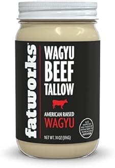 Fatworks 100% American Wagyu Tallow, Pit Master Secret Weapon, Certified Wagyu, KETO, PALEO, CARNIVORE, WHOLE30 friendly, Non-Hydrogenated, USA Sourced, 14 oz.