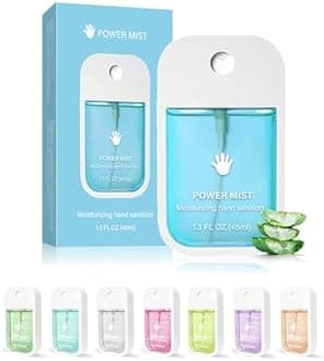 Power Mist Hand Sanitizer Spray Hand Sanitizer Travel Size, No Alcohol Smell, 500+ Sprays Hydrating Sanitizer, Non-sticky 1.6 FL OZ (Aloe Vera)