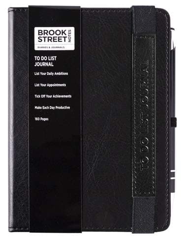Brook Street Notes A6 To-do List A6 Notebook - Black