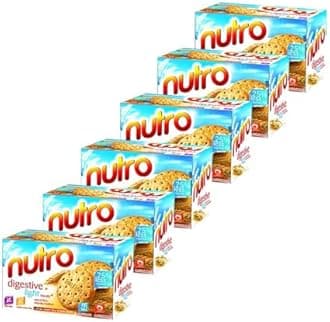 Britannia Nutro Digestive Light Biscuits 7.93oz (225g) - Whole Wheat Flavor Cookies - Breakfast & Tea Time Healthy Snacks (Pack of 6)