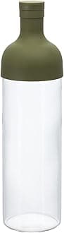 FIB-75-OG 750 ml 1-Piece Glass Filter-In Tea or Water Bottle, Olive Green