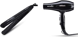 Women's Glam Straightener (30) & Ikonic High Velocity Motor Hair Dryer (Black)