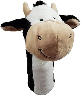 Daphne's Novelty Animal Golf Headcovers - Happy Cow Golf Driver Headcover, Black/White