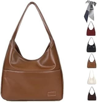 Shoulder Bag, Vegan Leather Trendy Soft Maya Tote Bag, College Tote Leather Hobo Handbag, Faux Leather Tote Bag Large Slouch