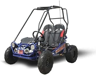 Trailmaster Mini XRX/R+ Go Kart with Reverse Top of The line. Age up to 10 Years Old Pedals and Seats Adjust (Blue)