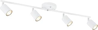 BoostArea LED 4 Light Track Lighting Kit, White 4 Way Ceiling Spot Lighting, Flexibly Rotatable Light Head for Kitchen, Living Room, Bedroom, Bulb Not Included