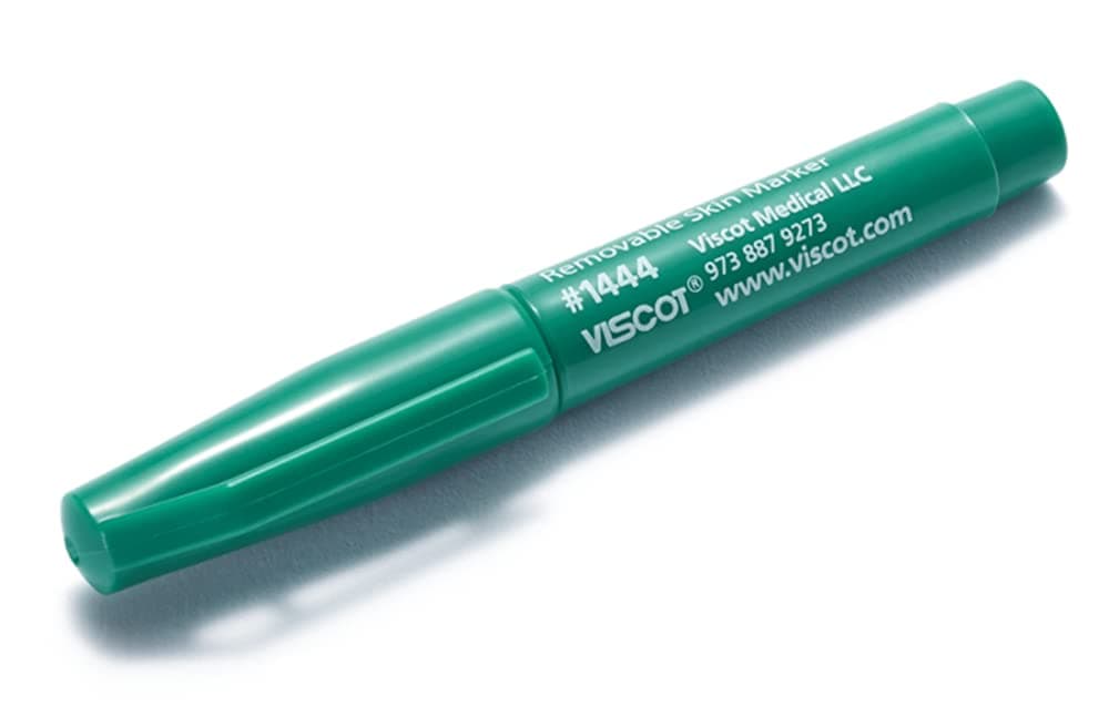Viscot 1444-30 Mini Regular Tip Green EZ Removable Ink Markers- 30 Count Green Ink Skin Marker- Mark Non-surgical Aesthetic Procedures- Sized Mini