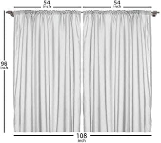 Ambesonne Abstract Curtains, Mix of White and Black Hallucinatory and Surreal Liquid Marble Graphic Art, Living Room Bedroom Window Drapes 2 Panel Set, 108" X 96", Silver Grey