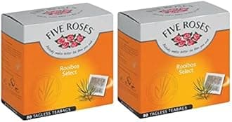 Rooibos Select Tea 80 Tagless Teabags | Naturally Caffeine Free | Keto Friendly | Rooibos From South Africa | Non GMO (Pack of 2)