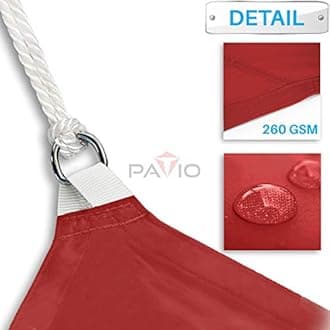 Patio Paradise 17' x 30' Waterproof Sun Shade Sail Rectangle Shade Cloth with Grommets, 260 GSM Patio Canopy Awning 95% UV Block for Backyard Deck Pergola Replacement Cover, Red, Customized