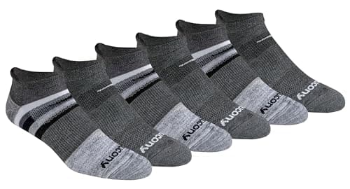 Saucony Mens Multi-pack Mesh Ventilating Comfort Fit Performance Tab Socks Socks (pack of 6)