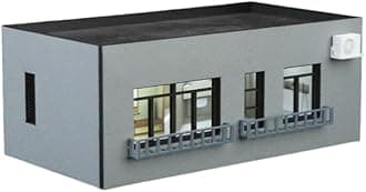 1:64 LED Building Block Scene Simulation Model, Diorama Stackable Residential Building Model Scene, Illuminated Car Model Collection for Office Or Living Room, Ideal Toy (D)