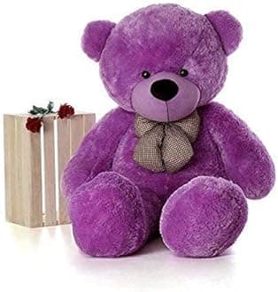 Soft Toys Teddy Bear for Girls & Kids Furry Soft Stuffed Spongy Plush Toy for Special Occasion for Birthday, Anniversary, Valentine's Day (4 Feet) (Purple)