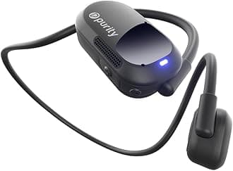 Purity Air Open Ear Headphones - True Air Conduction Wireless Bluetooth Open Ear Earbuds with Dual Mic for iPhone/Android - Secured Long Wearing Comfort, Sports Sweat Resistant (Black/Black)