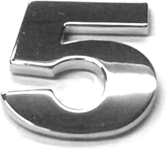 SolaDirect Chrome Letters Digits Numbers Signs Self Adhesive 3D Emblem Decal Badge Sticker for Car Van Home Decor - Digit 5