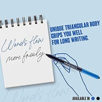 Reynolds VISTA 5 CT BLACK | Ball Point Pen Set With Comfortable Grip | Pens For Writing | School and Office Stationery | Pens For Students | 0.7 mm Tip Size