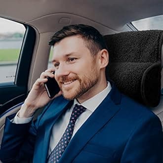 Weysat Neck Pillow for Recliner Head Pillow Adjustable Plush Pillow Neck Roll Non Slip Fleece Couch Neck Head Support Pillow for Travel Home Recliner Sofa Armchair (Black)