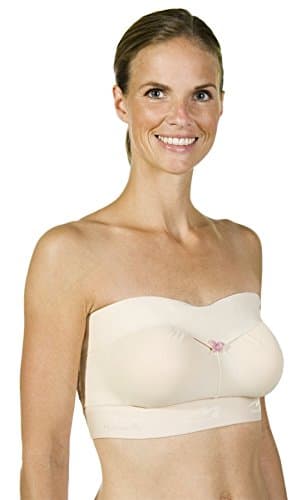 Marena Breast Augmentation Molded Cup Bra w/Side Opening (34C, Beige) - Opened