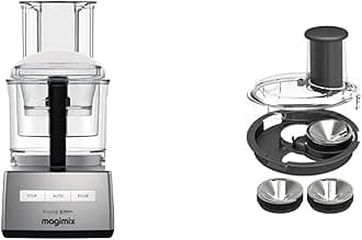 Magimix 5200XL Food Processor | 3.7L BPA-Free Bowl | Quiet & Powerful Motor | Multifunctional 7 in 1 Solution | Satin | 18591 and Spiral Expert 17501, Black, Stainless Steel