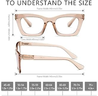 FSRTEP Oprah- Readers for Women - Stylis Style Reading Glasses with Blue Light Blocking and Spring Hinge