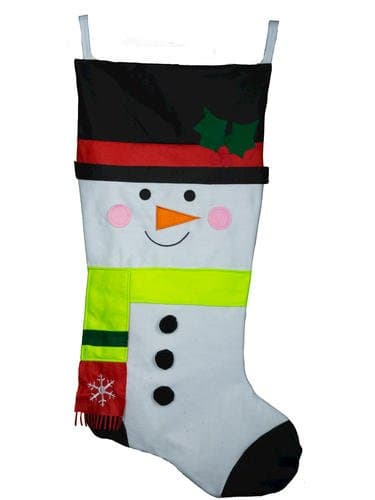 Huge 55" Felt Jumbo Christmas Stocking - Choose from Super Sized - Santa, Snowman or Traditional - 4 Feet 7 Inches Tall (Snowman)