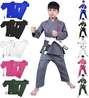 Kids Brazilian Jiu Jitsu Gi For Kids BJJ Gi Youth Grappling Kimonos Preshrunk Lightweight Martial Arts Uniform