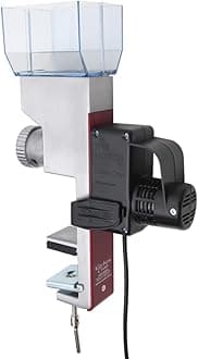 Grain Mill Wheat Flour Grinder, Stainless Steel Metal Burrs (Deluxe Grain Mill + The Motor)