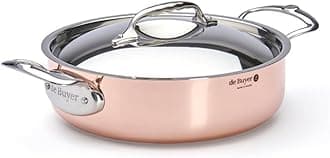 DE BUYER 6441.28 Copper-Stainless Steel Necklace with Cover Diameter 28 cm