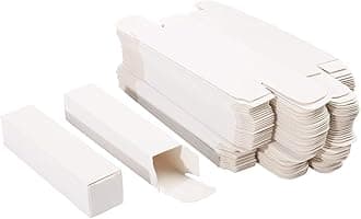COSIDEA 50 PCS Empty White Lip Gloss Boxes W23 xW23 xH103mm / 0.9 * 0.9 * 4.05 inch, Cosmetic Perfume/Mascara Box Packaging for Small Business Wholesale, small Kraft Paper Box Luxury Holder Wrapping
