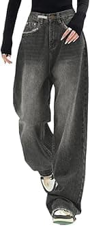 EMMIOL Jeans for Women Wide Leg Baggy Jeans Y2K Casual Loose Boyfriends Trousers Vintage Streetwear