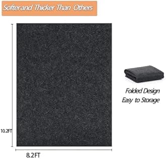 Ahpuhtan 10.2 * 8.2 FT Outdoor Storage Shed Mat, Waterproof & Dustproof, Anti-Slip PE Base, Felt Top, Tan & Gray