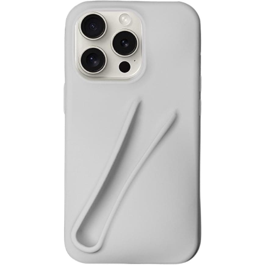 Lip Gloss Phone Case Cute for iPhone 15 Plus /14 Plus for Women Girls Protective Silicone Shockproof Slim Funny Stylish Phone Case Compatible with iPhone 15 Plus/14 Plus（Light Gray）