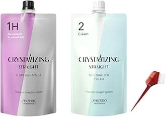Professional Hair Rebonding Kit - Crystallizing Straightener, Neutralizing Cream, Hair Brush (2023)