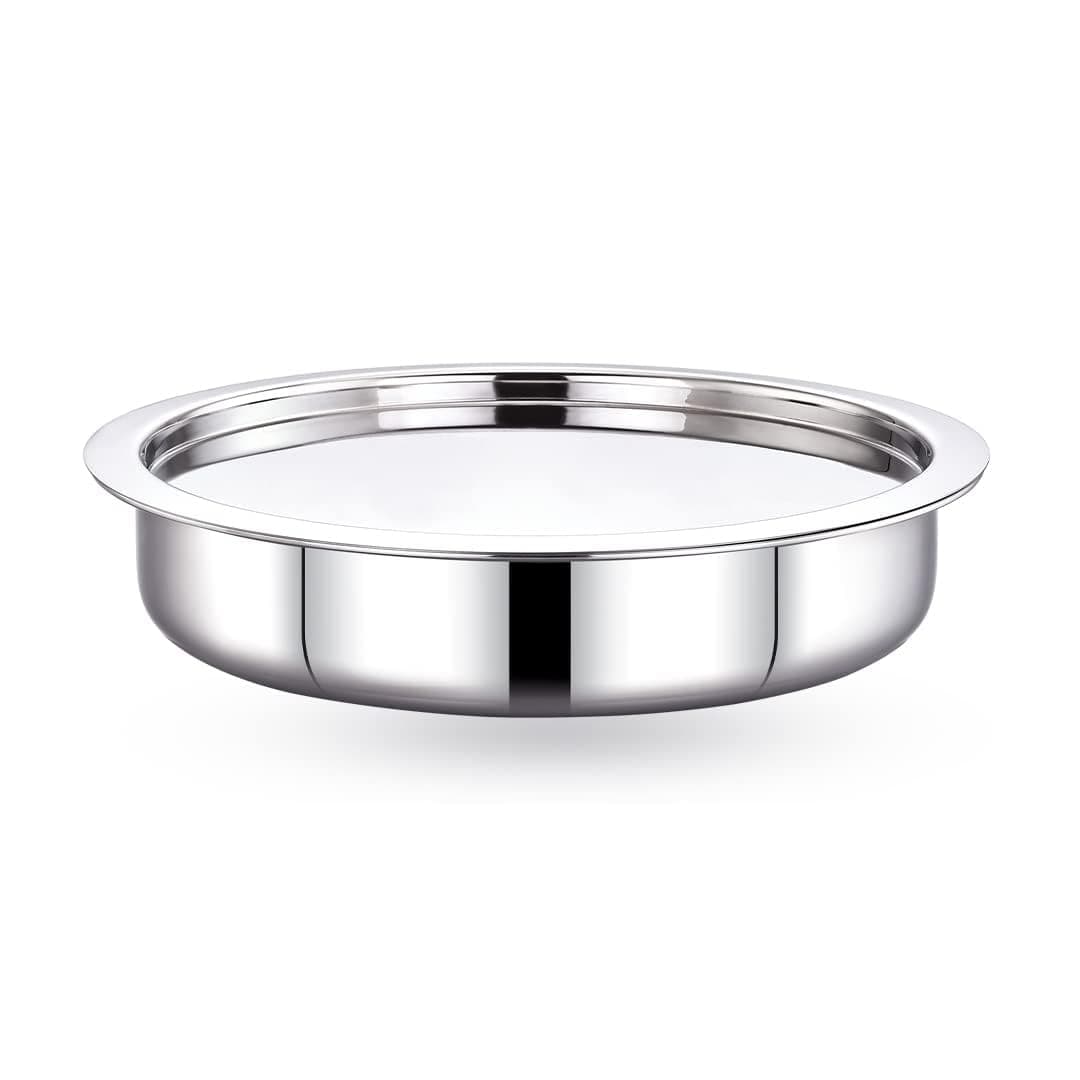 Maxima Triply Stainless Cookware Shallow Tope | Highly Durable | Triple Layer Material | Trendy | Compatible with Gas and Induction | Low Usage of Oil | Shallow Tope, Size -22 cm Capacity - 1.8 LTR