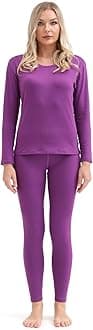 PISIQIThermal Underwear Women Ultra-Soft Long Johns Set Base Layer Skiing Winter Warm Top & Bottom