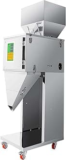 Particle Filling Machine, 10-999G 110V Automatic Bottle Bag Packing Machine Weigh Filler Particle Dispenser Subpackage Machine Adjustable Filling Range 12-15bags/min with Foot Pedal for Tea Seed Grain