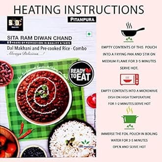 Sita Ram Diwan Chand Ready to Eat Dal Makhani and pre-cooked rice Combo | Chole onion | Aaloo 300 Gram Each| No Preservatives |No Artificial Flavors |100% Natural Ingredients |Tasty Snacks - Pack of 3