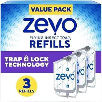 ZEVOFlying Insect Refills for Indoor Light Trap: Light Trap Refill Cartridges Capture Fruit Flies, Gnats and Houseflies (3 Refills Cartridge)