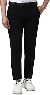 Peter EnglandMen's Premium Formal Stretchable Knit Super Slim Fit Trouser | Comfort Lycra | 360-Degree Stretch