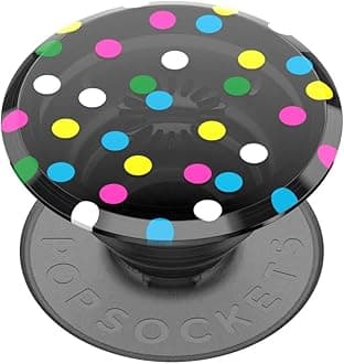 PopSockets PopGrip - Expanding Stand and Grip with Swappable Top - Translucent Black Disco Dots