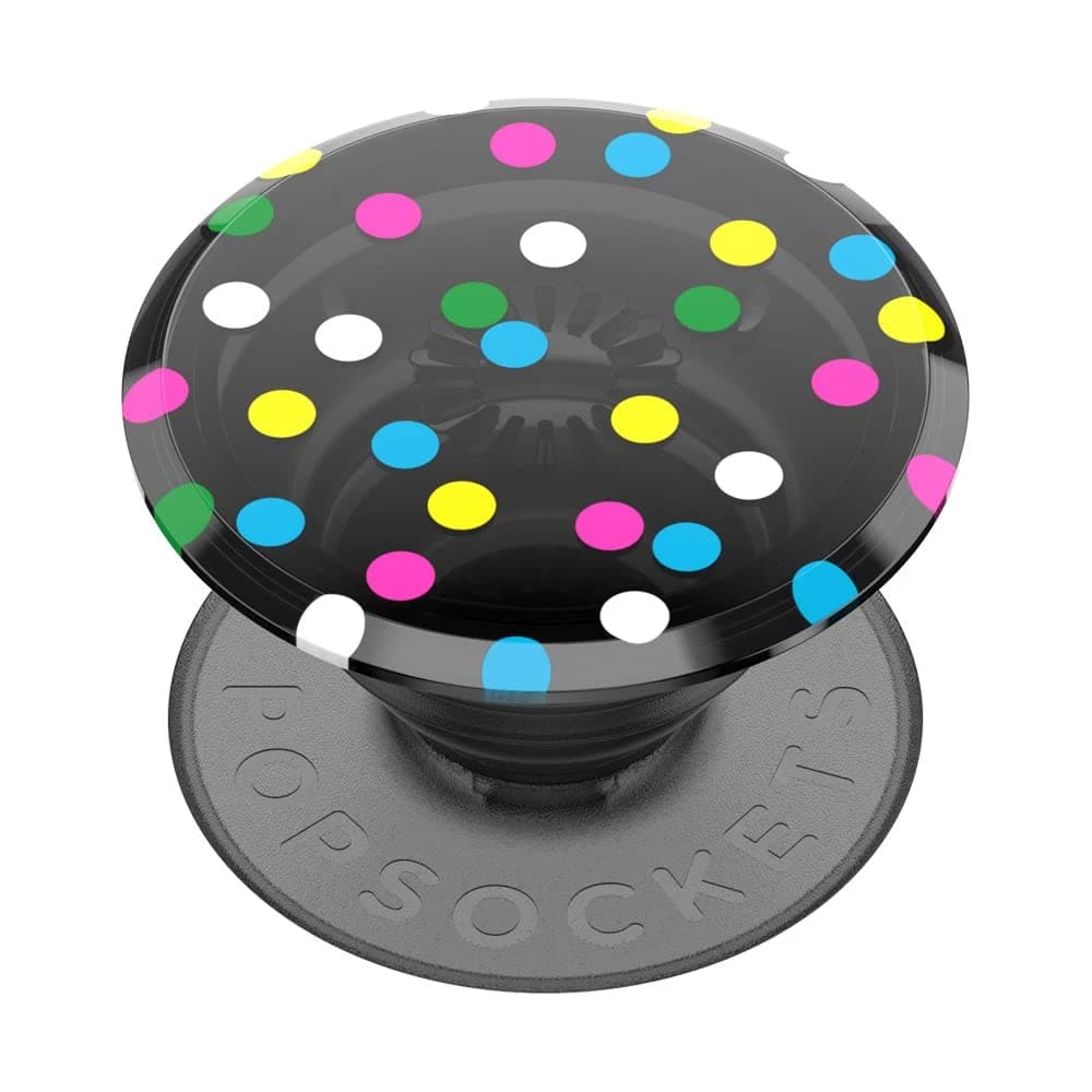 PopSockets Translucent Phone Grip with Expanding Kickstand, PopSockets for Phone, Translucent PopGrip - Black Disco