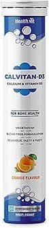Healthvit Calvitan-D3 Calcium 500mg & Vitamin D3 400 IU for Bone Health 20 Effervescent Tablets (Orange)