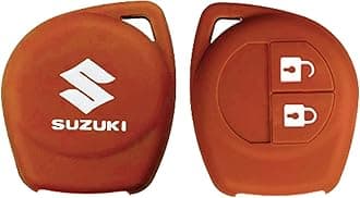 AUTOFRILL Silicone Car Key Cover for Maruti Suzuki Baleno, Grand Vitara, XL6, Swift, Brezza, Ertiga, Dzire, Celerio, Ciaz, SX4, Ignis, S Presso, S Cross, Fronx 2 Button Key Cover (Brown)