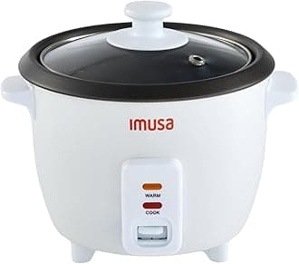 USA GAU-00011 Electric Nonstick Rice Cooker 3-Cup (Uncooked) 6-Cup (Cooked), White
