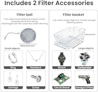 Anbull 15L/4Gal 360W Professional Ultrasonic Cleaner Machine with 304 Stainless Steel and Digital Timer Heater for Jewelry Watch Coin Glass Circuit Board Small Parts