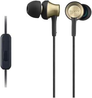 MDR-EX650AP Premium Wired Earphones with Brass Housing, Neodymium dynamic drivers, Smartphone Mic and Control - Black/Gold