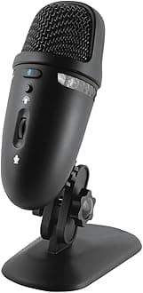 Premium USB Microphone with Dual Recording Patterns - 24-bit Recording Perfect for Podcasting and Vlogging - Compatible with PC and Mac (CVL-2009)